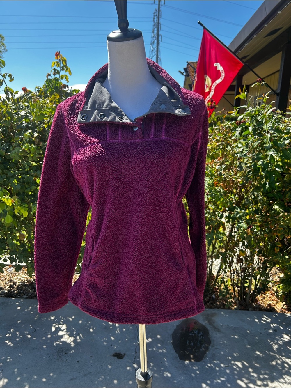 KUHL Avalon Fleece Snap Pullover Jacket Sweater S Plum granola hiking gorpcore